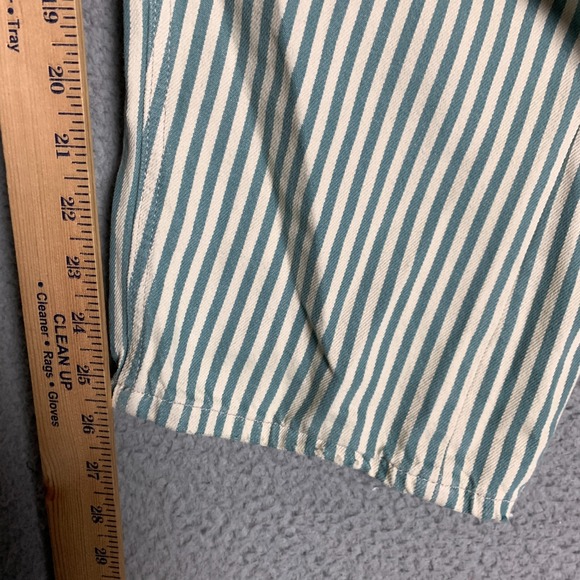 Free People We The Free Moxie Jeans Women's 29 Green Railroad Striped Low-Slung - Picture 11 of 12